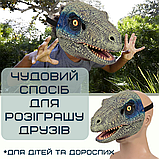 Маска Динозавра 3Д Для дітей і дорослих з Рухомою Щелепою й Реалістичними очима Jurassic World Dominion, фото 4