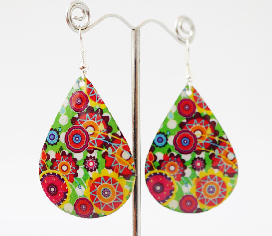 Сережки Хіппі Візерунок No5 Крапля