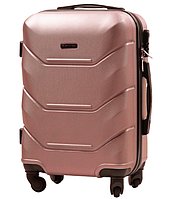 Дорожный пластиковый небольшой чемодан Wings 147 rose gold ручная кладь чемодан на колесах розовое золото