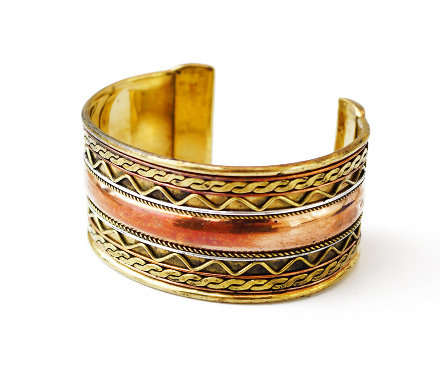 Браслет Скоба зиґзаґ 3 метали