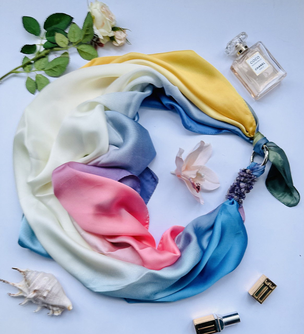 Дизайнерська хустка "Рассвітло кохання" від бренда My scarf, подарунок жінці!