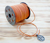 Шнурок велюровый на катушке длина 90 метров Оранжевый