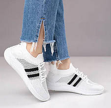 Кросівки жіночі білі текстильні, фото 3