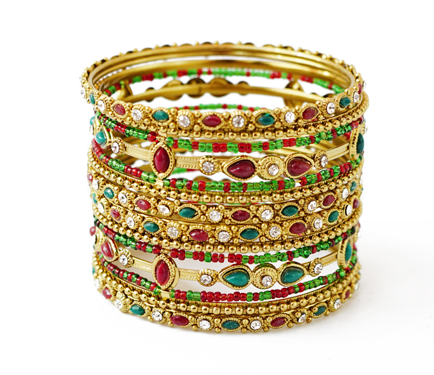 Браслет класичний 6 кілець Бісер + Стрази