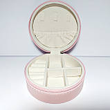 Скринька для прикрас кругла на блискавці колір пудра, фото 3