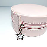 Скринька для прикрас кругла на блискавці колір пудра, фото 4