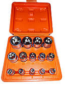 Набір головок 14пр. 1/4", 3/8", 1/2" зовнішній TORX E4-E24 (Alloid НГЕ-424К)