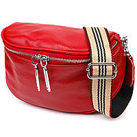 Женская полукруглая сумка через плечо из натуральной кожи 22081 Vintage Красная tn