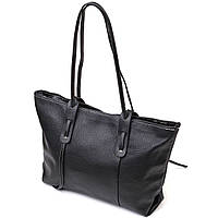 Вместительная женская сумка из натуральной кожи 22082 Vintage Черная tn