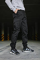Мужские спортивные штаны котоновые черного цвета с манжетами Джоггеры Штаны котоновые Штаны карго Турция M