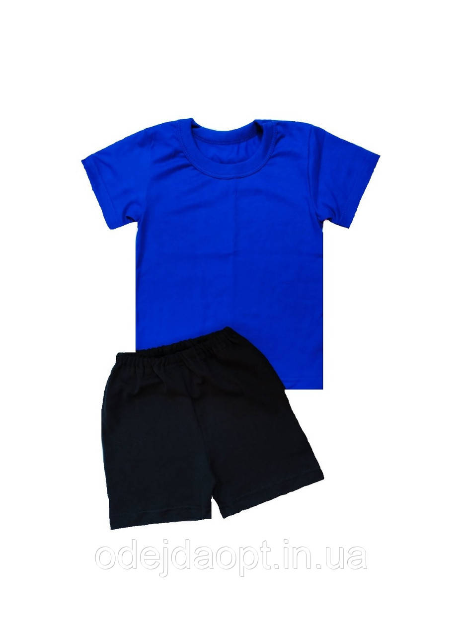 Дитячий комплект для фізкультури синя футболка та чорні шорти