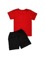 Комплект для фізкультури червона футболка та чорні шорти