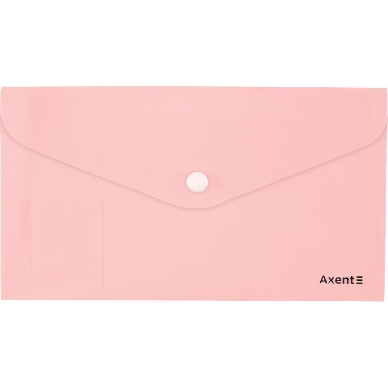 Папка-конверт на кнопці DL 250 х 130 Axent Pastelini 1414 рожевий