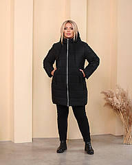 Куртка жіноча зимова чорна код П855