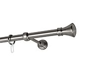Карниз MStyle для штор металлический однорядный Сталь Люксор труба гладкая 19 мм 160 см