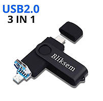 USB накопичувач 2.0 Bliksem 64 Гб c OTG USB и TypeC