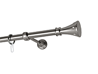 Карниз MStyle для штор металлический однорядный Сталь Картер труба гладкая 19 мм 240 см