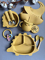 Набор детской посуды для прикорма Dino Mango Грызунок силиконовый для детей Посуда силиконовая для детей