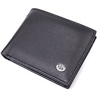 Компактное мужское портмоне из натуральной кожи ST Leather 22486 Черный tn