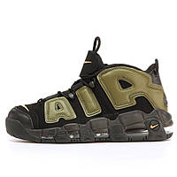 Мужские кроссовки Nike Air Max Uptempo Black Khaki More, черные кожаные кроссовки найк аир море аптемпо