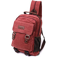 Стильный текстильный рюкзак с уплотненной спинкой и отделением для планшета Vintage 22170 Бордовый tn