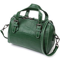 Невелика сумка жіноча з двома ручками з натуральної шкіри Vintage 22359 Зелена tn