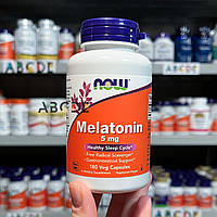 NOW Foods Melatonin, мелатонин для крепкого сна, 5 мг, 180 вегетарианских капсул