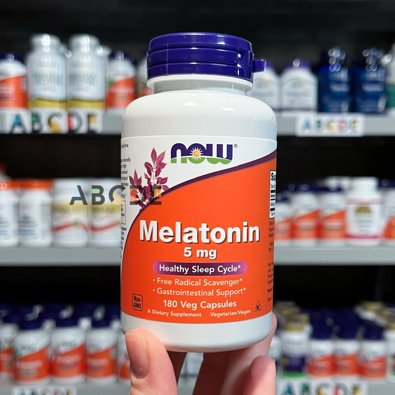 NOW Foods Melatonin, мелатонін для міцного сну, 5 мг, 180 вегетаріанських капсул