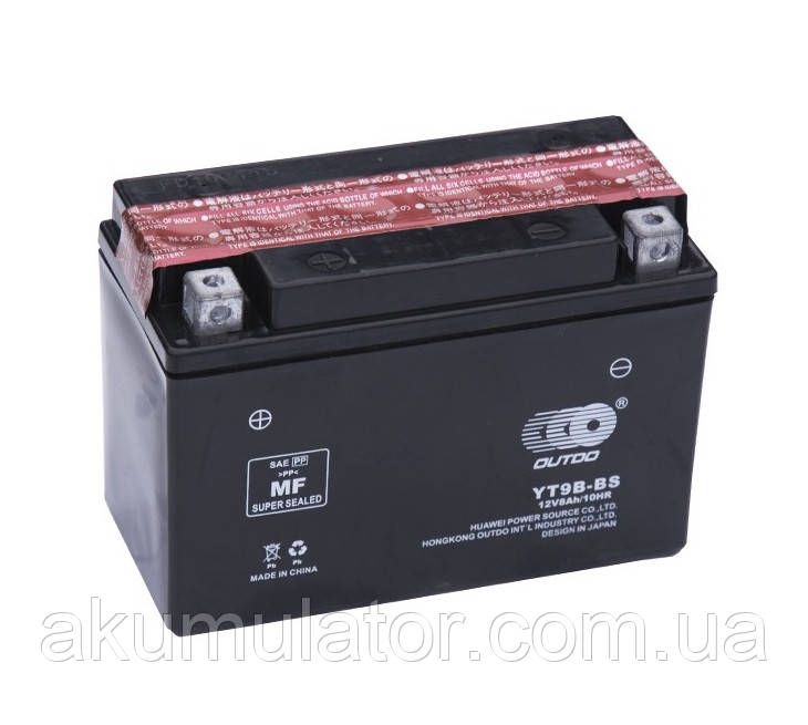 Акумулятор MOTO GEL 12V  9 Ah (YT9B-4) 100A, фото 1