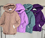 Дитяча демісезонна куртка-жилетка 2в1 на дівчинку - весна осінь Стильна демі курточка безрукавка - сливова 122, фото 8