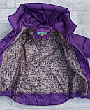 Дитяча демісезонна куртка-жилетка 2в1 на дівчинку - весна осінь Стильна демі курточка безрукавка - сливова 122, фото 7