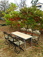 Купити стіл та стільці на природу для відпочинку та риболовлі "Кріпиш О2+6п" столи туристичні крісла складані