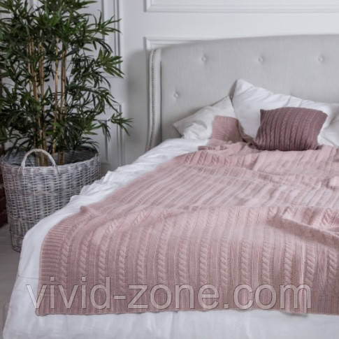 Покривало вʼязане VividZone КЛАСИК 180*220 бежевий