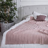 Покривало в язані VividZone КЛАСИК 180*220 пудра, фото 3