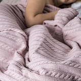 Покривало вʼязане VividZone КЛАСИК 180*220 бежевий, фото 2