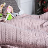 Покривало в язані VividZone КЛАСИК 180*220 пудра, фото 2