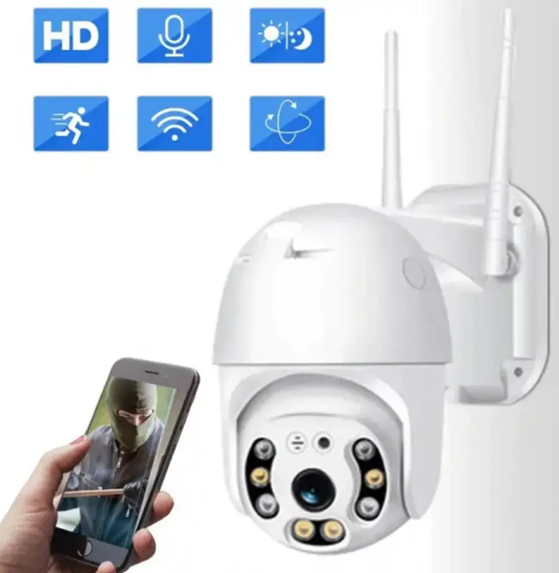 Бездротові Wi-Fi камери відеоспостереження для охорони дому 2mp, Поворотні зовнішні camera, Автономна вулична п
