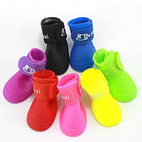 Обувь для собак, непромокаемые резиновые сапожки, размер L, (фиолетовый, синий)