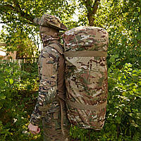 Тактичний рюкзак-баул 80л Мультикам військовий. Місткий, міцний, водонепроникний. Армійський баул-сумка