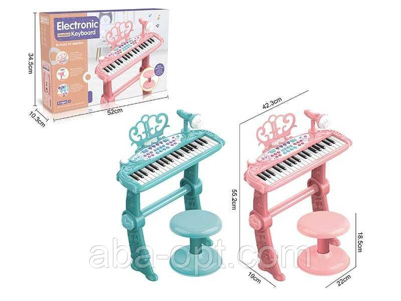 Піаніно MTK 022 (12) 2 кольори, підсвічування, мікрофон, 10 мелодій, 7 інструментів, функція запису, розбірні ніжки, стілець, в, фото 1