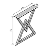 Опора ніжка для столу з металу 600×100mm, H=730mm (профільна труба: 40x40mm), фото 7