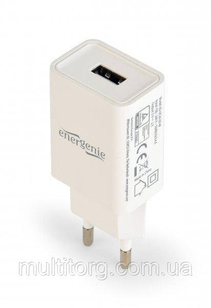 Зарядний пристрій Energenie EG-UC2A-03-W,  USB 2.1 A, білий