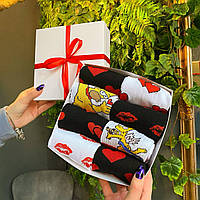 Подарочный бокс носков женских на 8 пар 36-41 р цветные и качественные, прикольные, повседневные и трикотажные