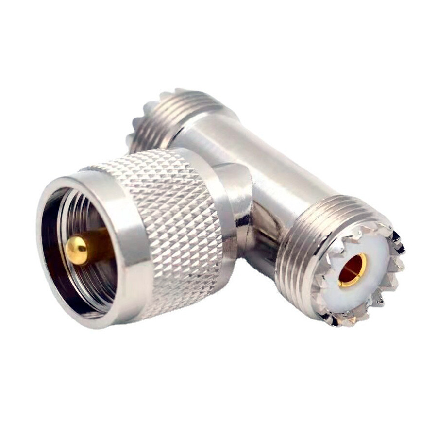 Сплітер антенний UHF Male (тато) на 2 Female (мама) трійник, адаптер розгалужувач на 2 антени (SO-239, PL-259), фото 1