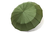 Мужской зеленый зонт на 16 спиц с деревянной ручкой
