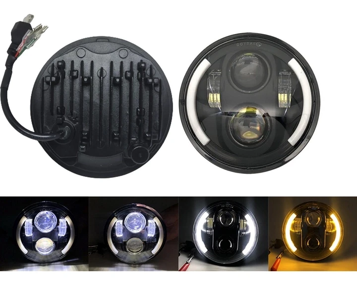 Універсальні світлодіодні led фари 5,75 дюймів Led DRL LED фари оптика DRL ДХО (90105), фото 1