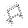 Опора ніжка для журнального столу з металу 540×300mm, H=460mm (профільна труба: 40x40mm), фото 6