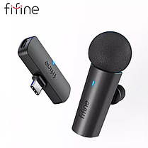 Мікрофон петличний бездротовий FIFINE M6 для смартфона з Type-C чорний, фото 3