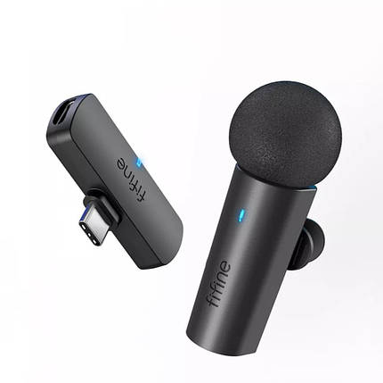 Мікрофон петличний бездротовий FIFINE M6 для смартфона з Type-C чорний, фото 1