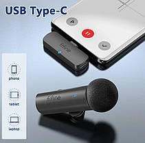 Мікрофон петличний бездротовий FIFINE M6 для смартфона з Type-C чорний, фото 5